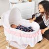 Picture of Dream On Me Lacy Portable 2-in-1 Bassinet & Cradle in Pink and White