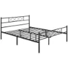 Picture of Yaheetech Metal Bed Frame Mattress Foundation with Headboard and Footboard - Black - Queen