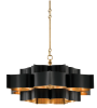 Picture of Currey and Company Grand Lotus 6 Light 30" Wide Wrought Iron Chandelier