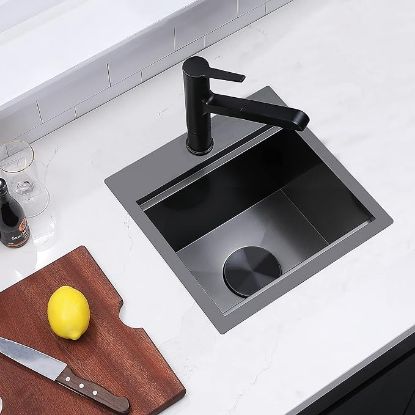 Picture of Matte Black Bar Sink 15Inch Stainless Steel Small
