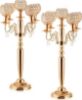 Picture of Tessco 2 Pcs Gold Candelabras Centerpieces 29.5 Inch Tall 5 Arm Crystal Gold Candle Holders