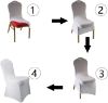Picture of WELMATCH White Stretch Spandex Chair Covers Wedding - 100 PCS 