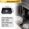Picture of Black Kitchen Sink, Stainless Steel Topmount  33x22x9 Inch Single Bowl 