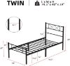 Picture of Metal Platform Bed Frame, 12 ", no Box Springs Required, Easy to Assemble, Twin