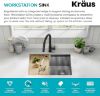 Picture of KRAUS  Workstation 27-inch Undermount 16 Gauge Single Bowl Stainless Steel Kitchen Sink with Integrated Ledge and Accessories