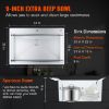 Picture of VEVOR Kitchen Drop-In Sinks, Top Mount Single Bowl Basin with Ledge and Accessories, 33 inch