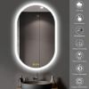 Picture of CITYMODA Bathroom LED Mirror Oval 24 * 36 in with Lights 3 Colors Stepless Dimmable Anti-Fog