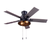 Picture of Harbor Breeze Salem 52-in Matte Black Indoor/Outdoor Flush Mount Ceiling Fan with Light (5-Blade)