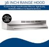 Picture of Broan Ducted Ductless Range Hood Insert with Light, Exhaust Fan for Under Cabinet, 36-Inch, Stainless Steel