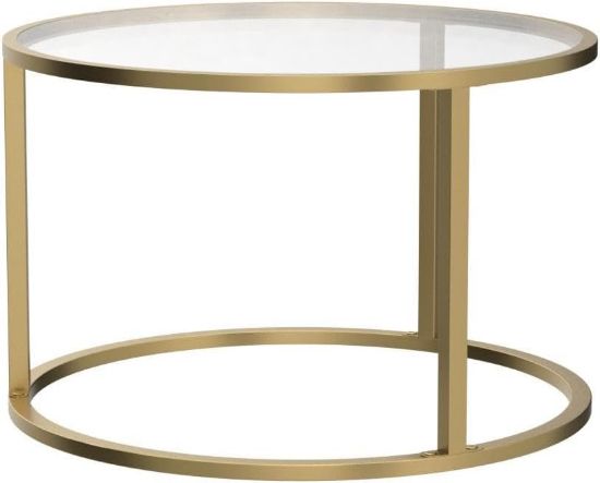 Picture of SAYGOER Small Glass Coffee Table Round Gold