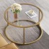 Picture of SAYGOER Small Glass Coffee Table Round Gold
