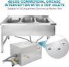 Picture of IRONWALLS Commercial Grease Traps for 3 Compartment Sink, 40LBS Stainless Steel Grease Traps for Restaurants Under Sink