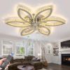Picture of BOMIFANL Ceiling Fans with Lights,34" Crystal Ceiling Fan,6-Speed Low Profile Ceiling Fan, Dimmable LED Fan