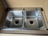 Picture of Allen+ Roth Hoffman Dual-Mount 33"x22" Stainless Steel Double Equal Bowl 2-Hole Kitchen Sink