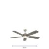 Picture of Minka Indoor Ceiling Fan Baskinville 52" with LED Light and Remote (5-Blade)