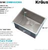 Picture of Kraus KHU101-24L Standart PRO 24-inch Undermount 16 Gauge Single Bowl Laundry and Utility Sink, 24 Inch, Tight Radius