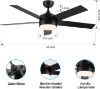 Picture of POCHFAN 52" Black Ceiling Fans with Lights and Remote Control, LED Ceiling Fan Dimmable 3-Color 6-Speed