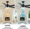 Picture of POCHFAN 52" Black Ceiling Fans with Lights and Remote Control, LED Ceiling Fan Dimmable 3-Color 6-Speed