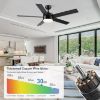 Picture of POCHFAN 52" Black Ceiling Fans with Lights and Remote Control, LED Ceiling Fan Dimmable 3-Color 6-Speed