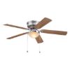 Picture of Harbor Breeze Armitage 52-in Brushed Nickel with Toffee/Cocoa Blades LED Indoor Flush Mount Ceiling Fan with Light (5-Blade)