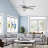 Picture of Harbor Breeze Oxford 52" Brushed Nickel with Driftwood/Toffee Blades LED Indoor Ceiling Fan with Light and Remote (5-Blade)