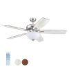 Picture of Harbor Breeze Oxford 52" Brushed Nickel with Driftwood/Toffee Blades LED Indoor Ceiling Fan with Light and Remote (5-Blade)