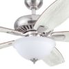 Picture of Harbor Breeze Oxford 52" Brushed Nickel with Driftwood/Toffee Blades LED Indoor Ceiling Fan with Light and Remote (5-Blade)