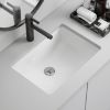 Picture of Bathroom Sink Undermount Rectangle White Ceramic Sink for Bathroom with Overflow Vanity Sink