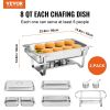 Picture of VEVOR 4-Pack Rectangle Chafing Dish Set with Full-Size 8Qt Pan Frame Fuel Holder