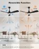 Picture of Indoor/Outdoor 52", 3 Blades Ceiling Fans with Lights and Remote, Modern Noiseless Reversible DC Motor, Wood Fan for Farmhouse