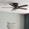 Picture of Harbor Breeze Armitage 52-in Matte Black with Black/Cocoa Blades LED Indoor Flush Mount Ceiling Fan with Light (5-Blade)