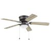 Picture of Harbor Breeze Armitage 52-in Matte Black with Black/Cocoa Blades LED Indoor Flush Mount Ceiling Fan with Light (5-Blade)