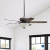 Picture of Harbor Breeze Oxford 52-in Bronze with Mocha/Cocoa Blades LED Indoor Ceiling Fan with Light and Remote (5-Blade)