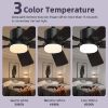 Picture of Indoor/Outdoor 52" Black Ceiling Fans,5-Blades with Remote, Adjustable Lights, 6 Speed Reversible DC Motor, For Patio Bedroom Porch