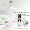 Picture of 52" Modern Ceiling Fan, 6-Speed, Lights Remote Control, 3-Blade, Quiet Motor, High CFM