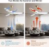 Picture of 52" Modern Ceiling Fan, 6-Speed, Lights Remote Control, 3-Blade, Quiet Motor, High CFM