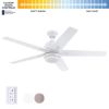 Picture of Harbor Breeze Flanagan II 52-in White Color-changing Indoor Ceiling Fan with Light and Remote (5-Blade)