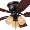 Picture of Harbor Breeze Centreville 42" Oil-Rubbed Bronze with Auburn/Mink Blades LED Flush Mount Ceiling Fan with Light (5-Blade)